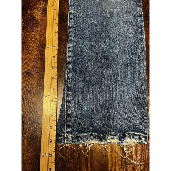 Good American Jeans Women's 16 Denim Hi Rise Straight Leg Distressed Hems - Picture 10 of 11